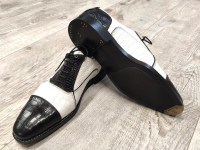 Custom faux-croco spectator handmade shoes (1)